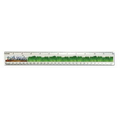 12" Beveled Plastic Ruler (Full Color Digital)